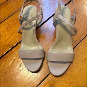 Naturalizer Tan Heels with Ankle Strap and Stiletto Heel